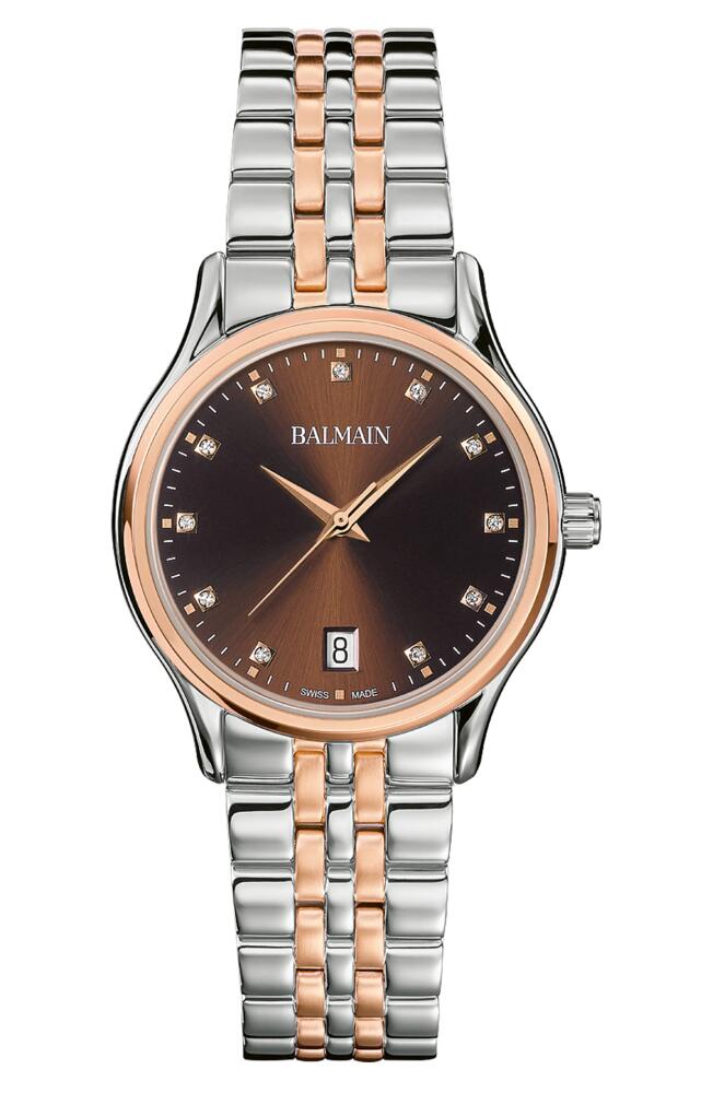 BALMAIN WATCHES Beleganza Diamond Bracelet Watch, 32mm in Stainless Steel/Rose Gold Cover