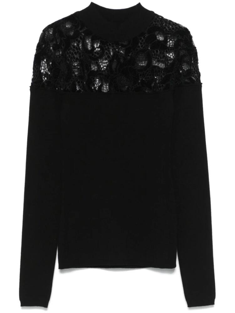 Sonia Rykiel lace-detail sweater - Black Cover