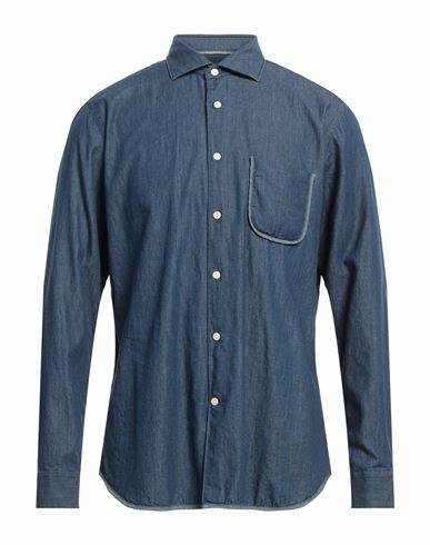 Tintoria Mattei 954 Man Denim shirt Blue Size 15 ¾ Cotton Cover