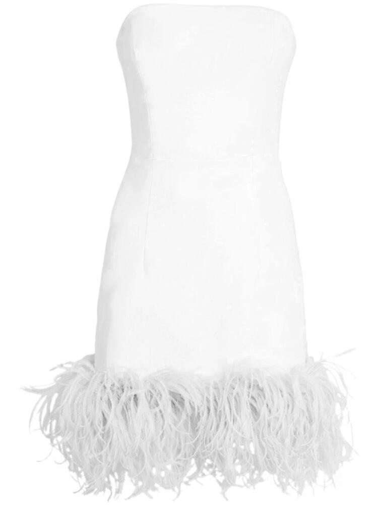 16Arlington Minelli feather-trim minidress - White Cover