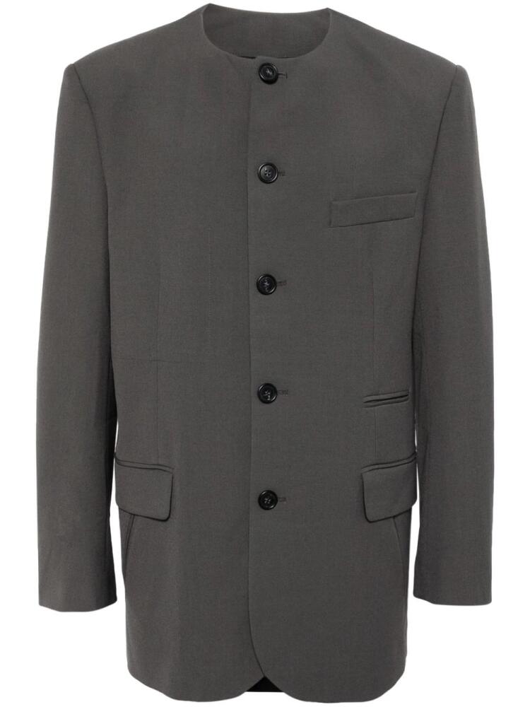 MM6 Maison Margiela round-neck single-breasted blazer - Grey Cover