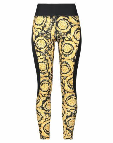 Versace Woman Leggings Ocher Polyester, Elastane Cover