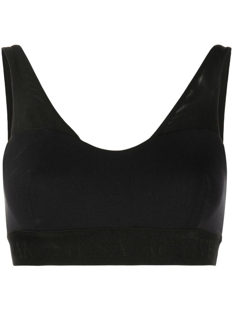 Marchesa Notte lace-up detail sports bra - Blue Cover