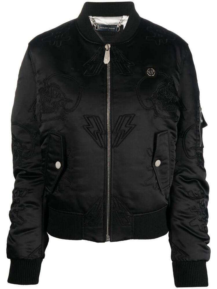 Philipp Plein embroidered bomber jacket - Black Cover