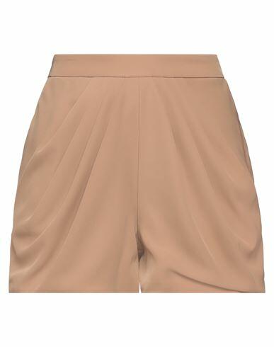 Monique Garçonne Woman Shorts & Bermuda Shorts Camel Polyester, Elastane Cover