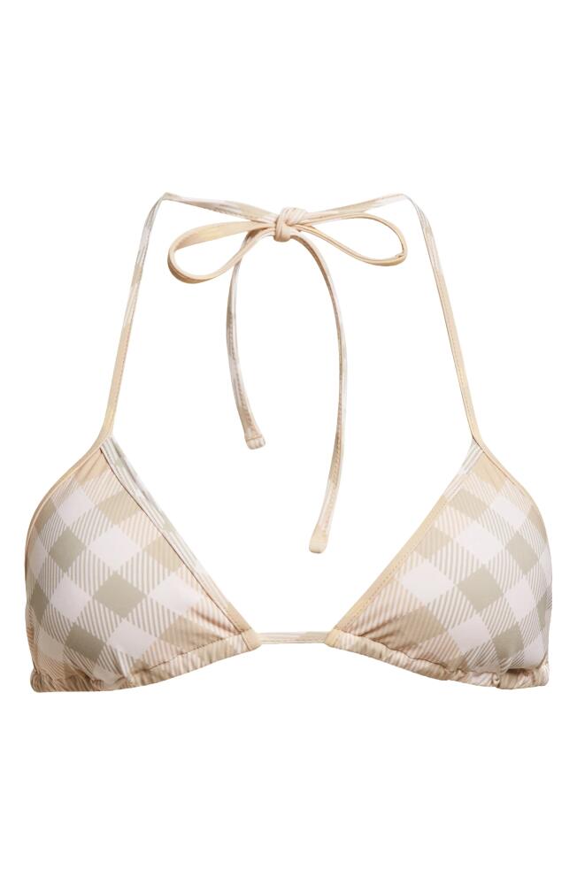 burberry Check Bikini Top in Flax Ip Check Cover