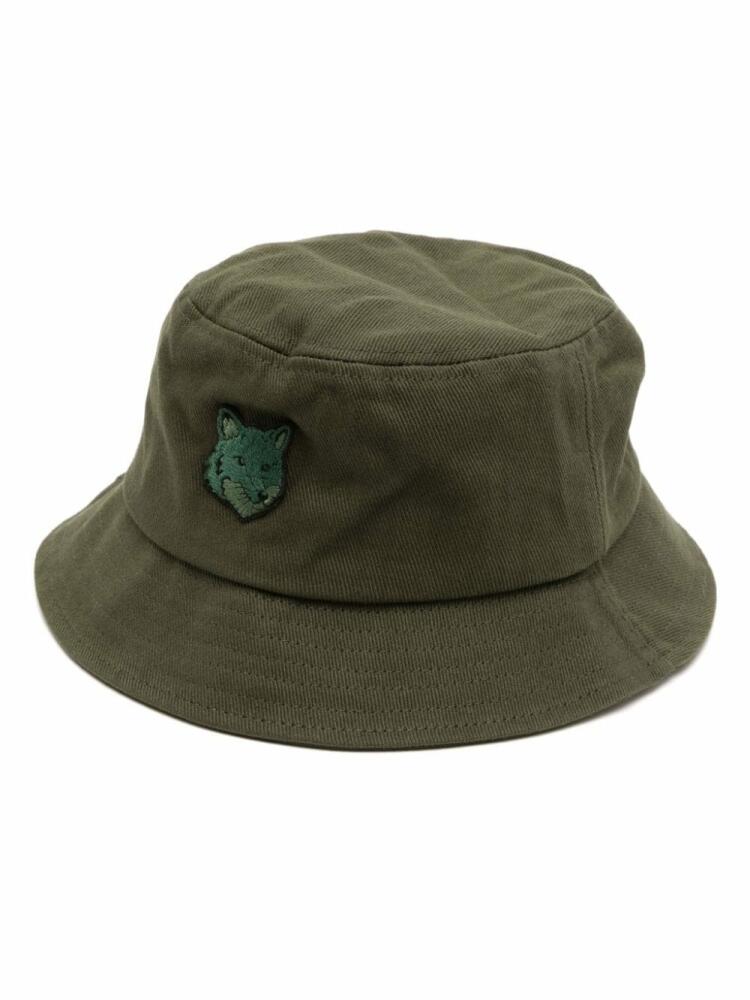 Maison Kitsuné bold fox head patch bucket hat - Green Cover