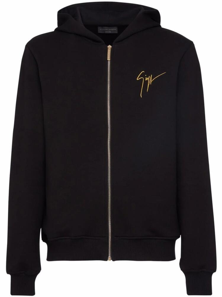 Giuseppe Zanotti LR-17 embroidered-logo zip hoodie - Black Cover