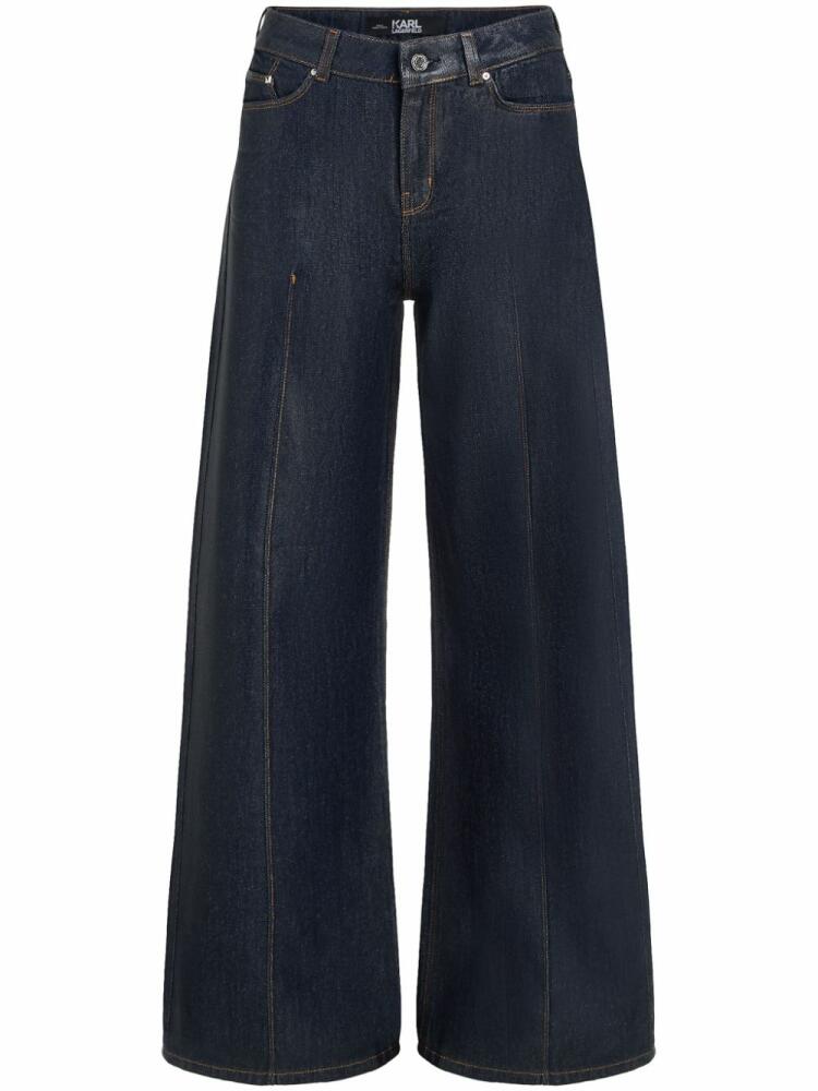 Karl Lagerfeld coated wide-leg jeans - Black Cover