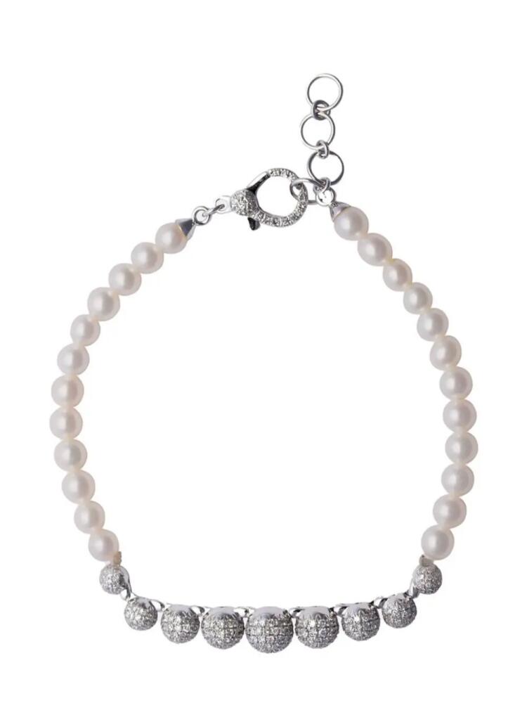 SHAY 18kt white gold pearl and diamond bracelet Cover