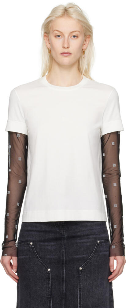 Givenchy White & Black Layered Long Sleeve T-Shirt Cover