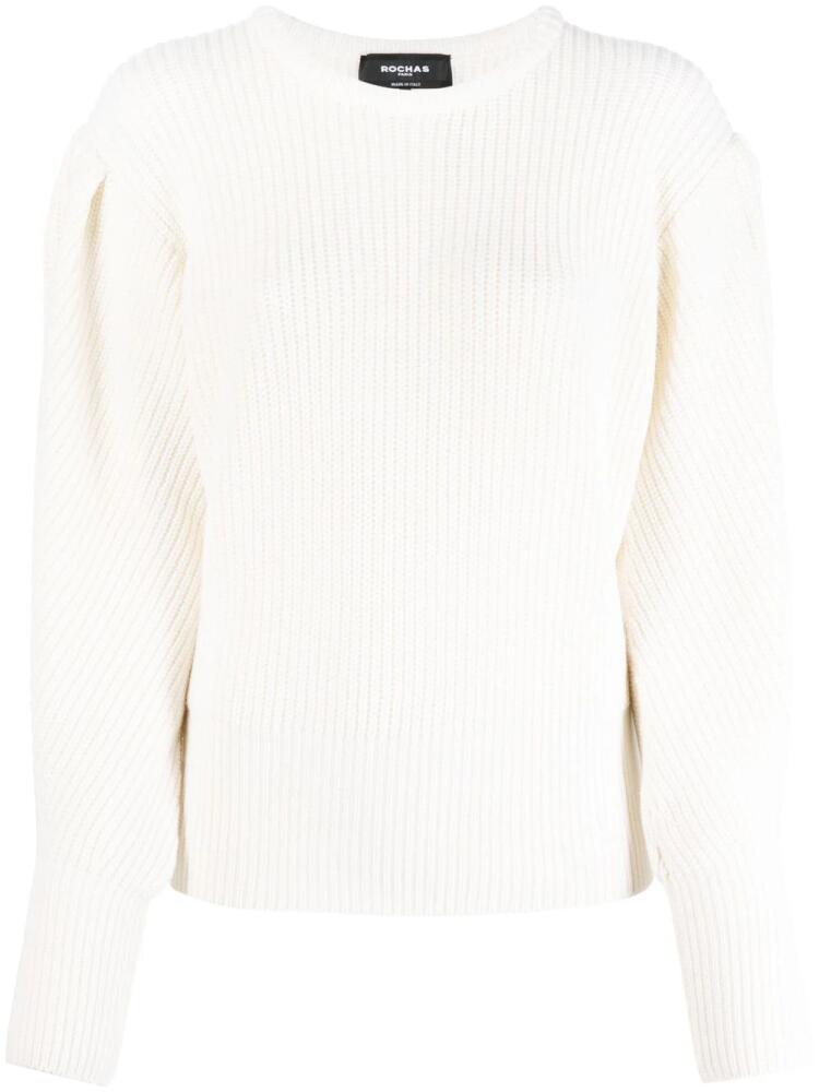 Rochas chunky ribbed-knit jumper - Neutrals Cover