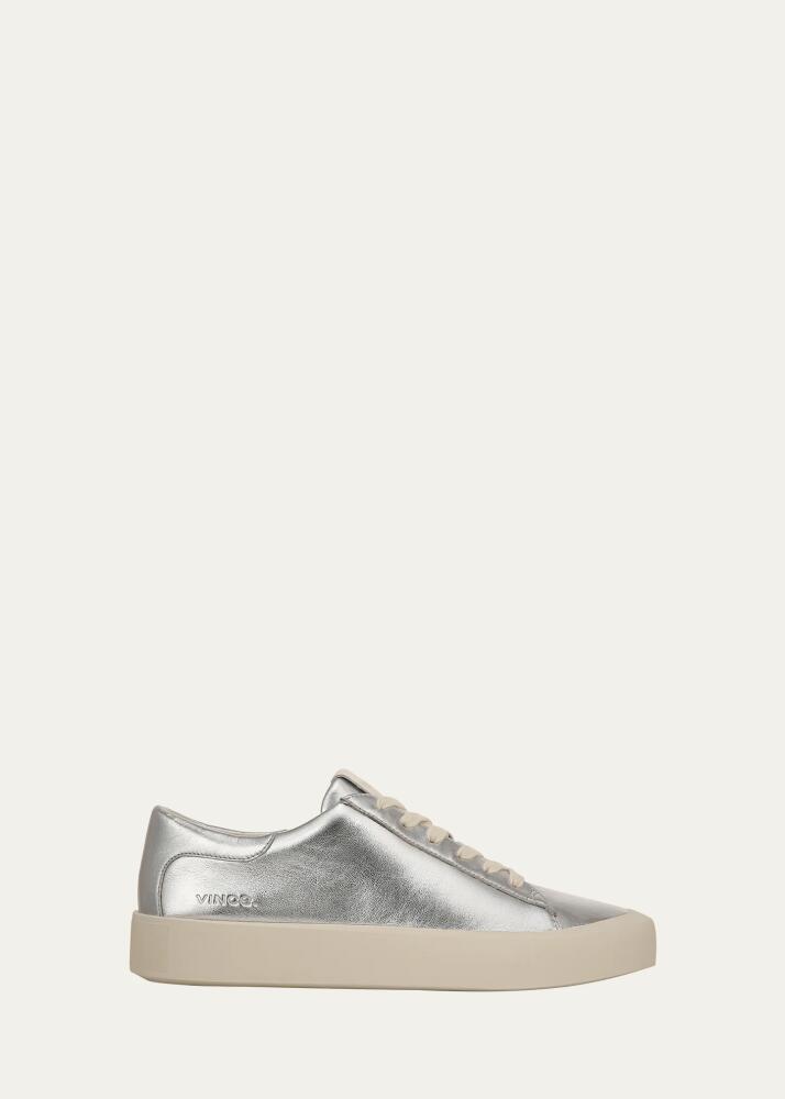 Vince Gabi Metallic Leather Low-Top Sneakers Cover