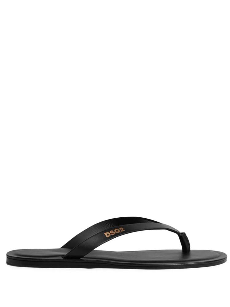 DSQUARED2 leather flip flops - Black Cover