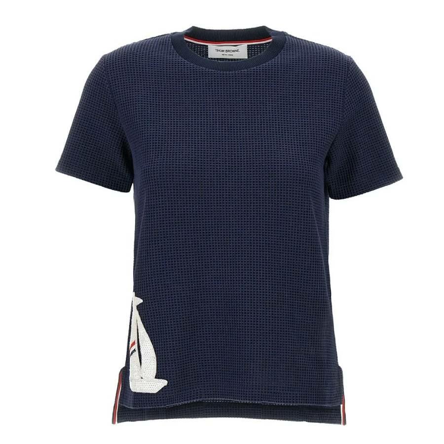 Thom Browne Sailboat Embroidery Textured Sequin T-Shirt Cover