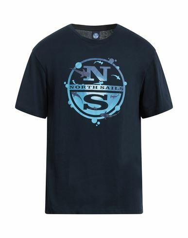 North Sails Man T-shirt Midnight blue Cotton Cover