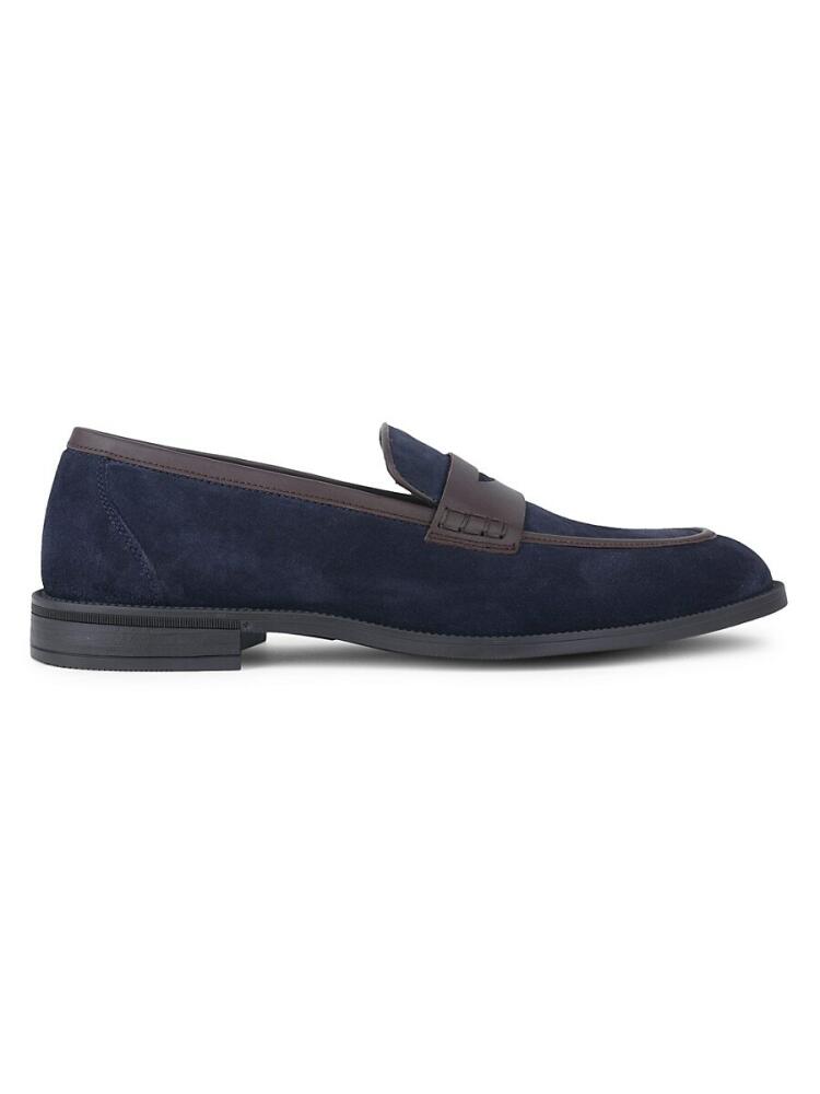 Vellapais Men's Leather Loafers - Navy Blue Cover