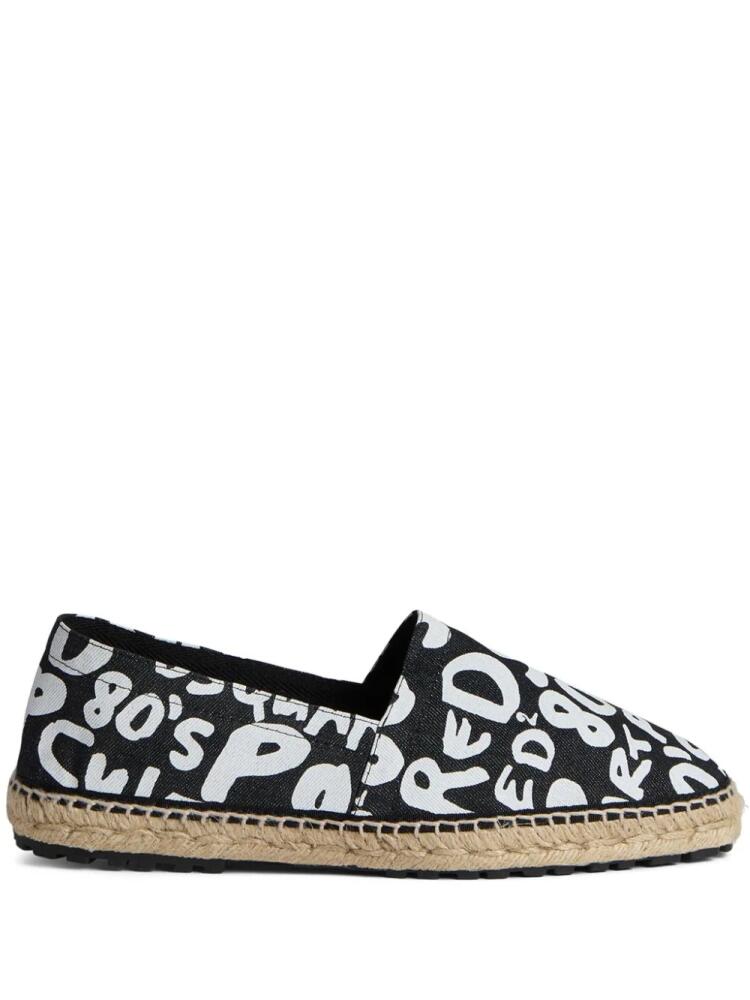 DSQUARED2 graphic-print denim espadrilles - Black Cover