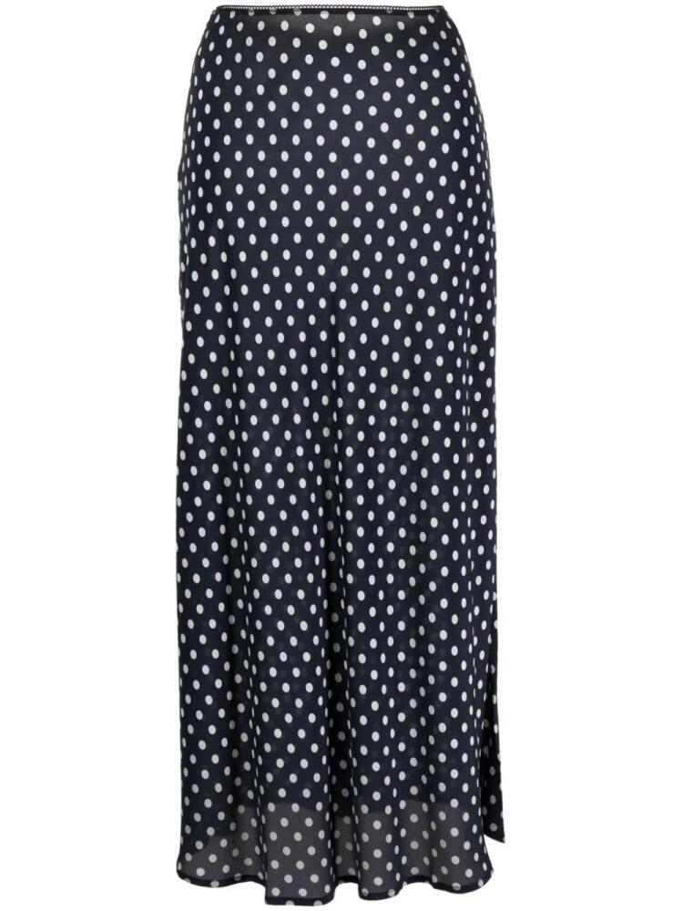 Rixo Ardith polka-dot silk skirt - Blue Cover