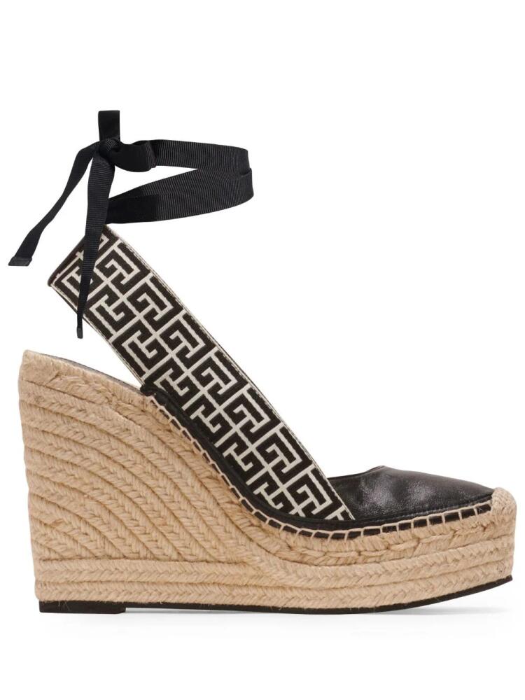 Balmain Alex 75mm monogram espadrilles - Black Cover