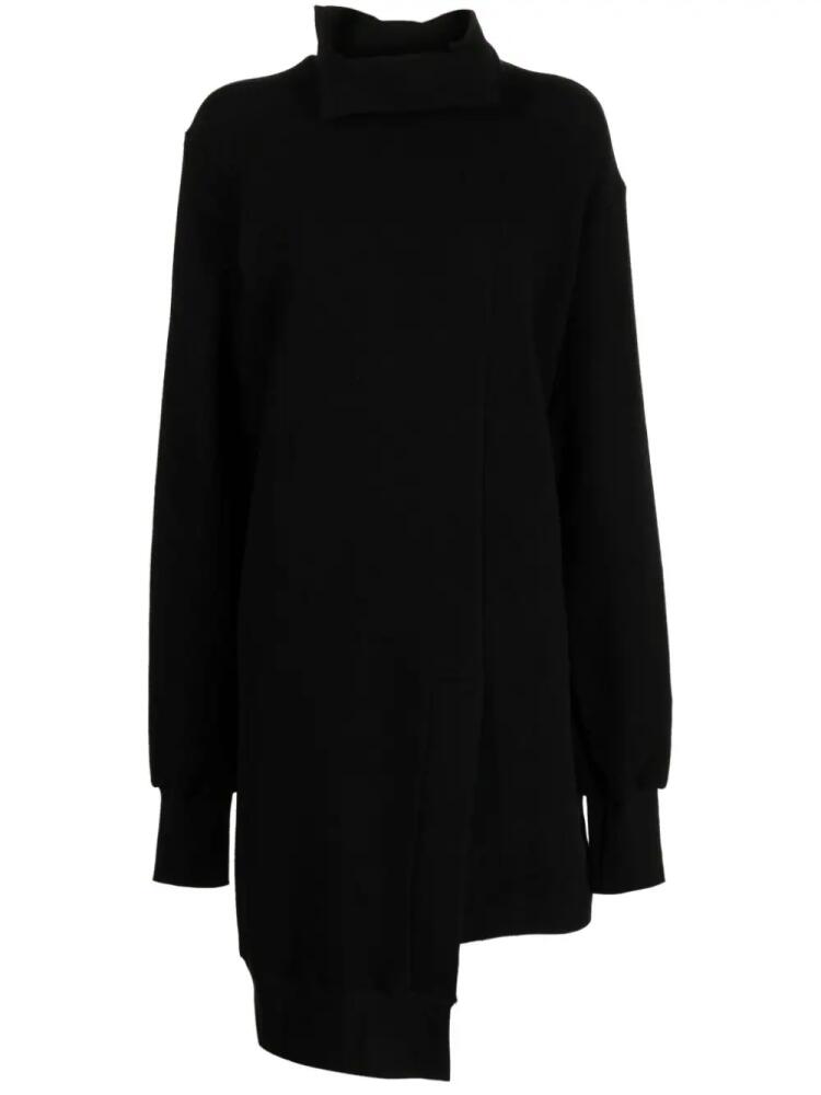 Yohji Yamamoto asymmetric long-sleeve minidress - Black Cover