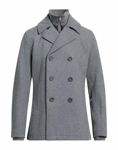 French Connection Man Coat Grey Polyester, Wool Cover