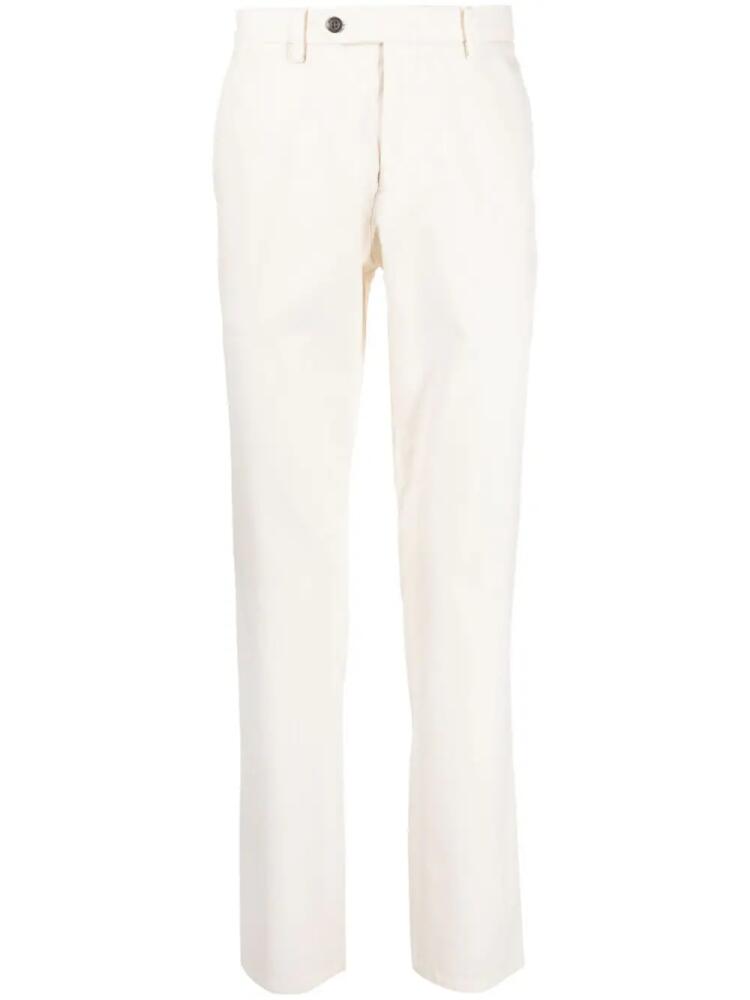 Man On The Boon. garment-dyed cotton-blend trousers - White Cover