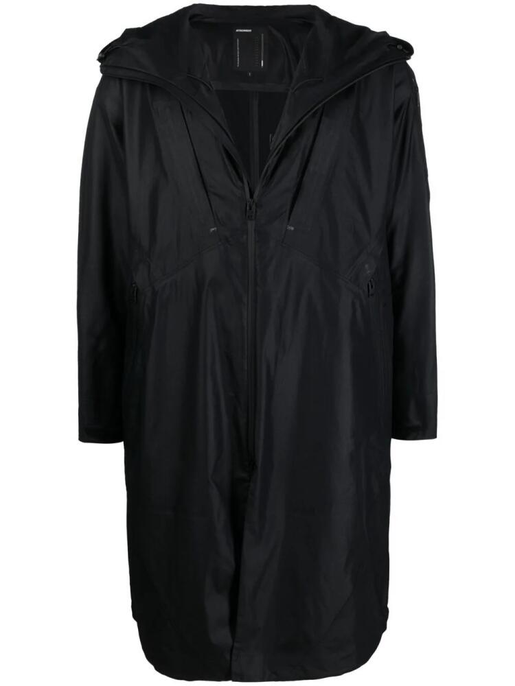 Attachment mid-length zipped raincoat - Black Cover