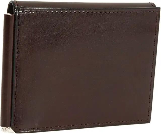 Bosca Old Leather Collection - Money Clip w/ Pocket (Dark Brown Leather) Wallet Cover