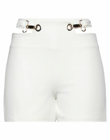 Monique Garçonne Woman Shorts & Bermuda Shorts White Polyester, Elastane Cover