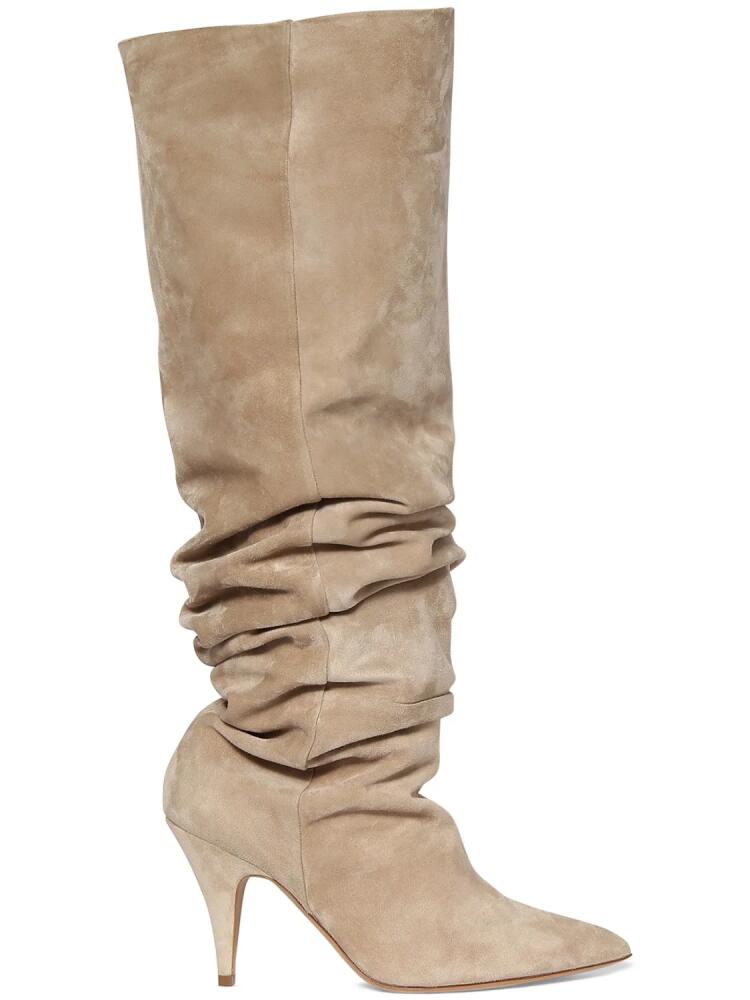 KHAITE 90mm River Knee High Suede Boots Cover