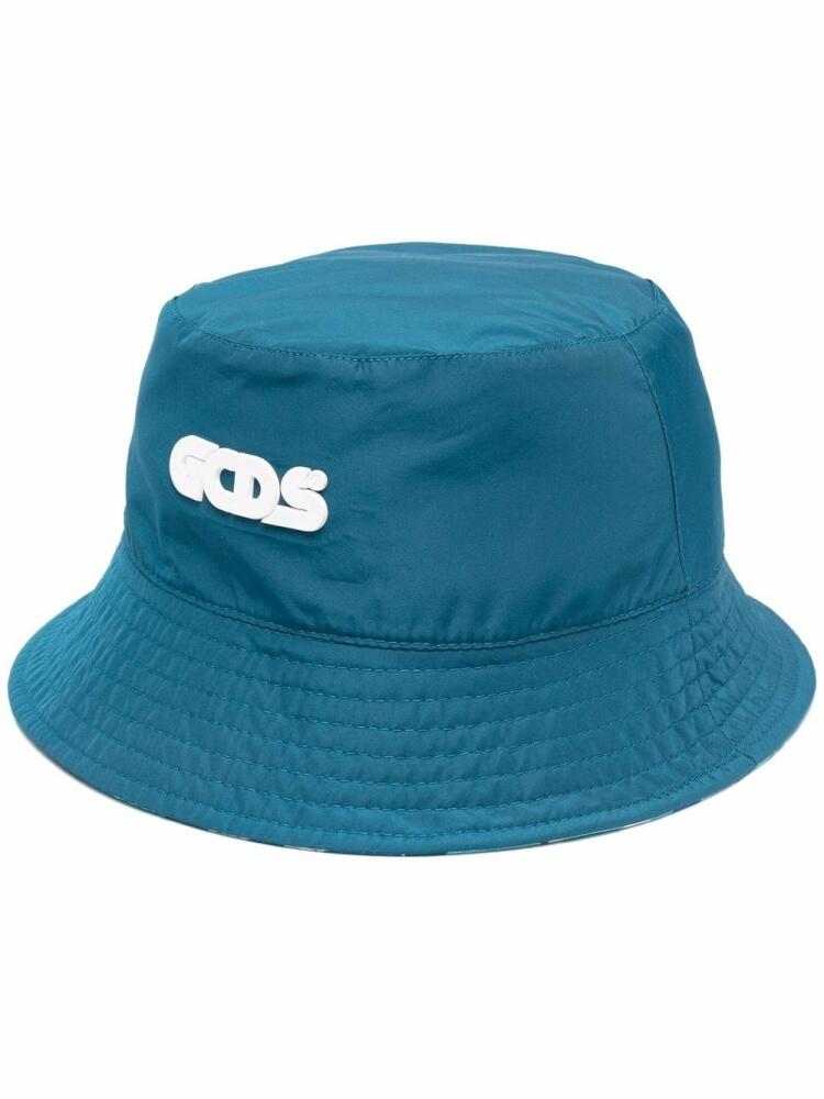 GCDS camouflage-print bucket hat - Blue Cover