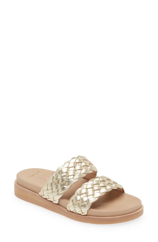 FRANKIE4 Malone Weave Slide Sandal in Gold Weave Cover