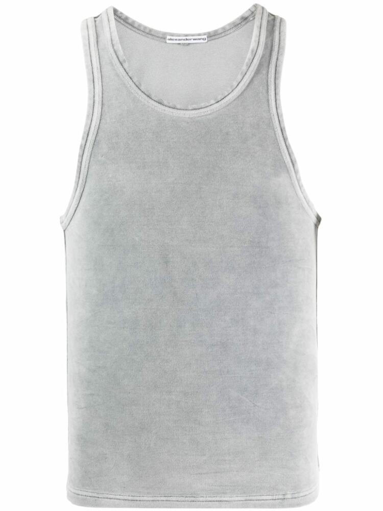 Alexander Wang scoop-neck cotton-blend tank top - Grey Cover