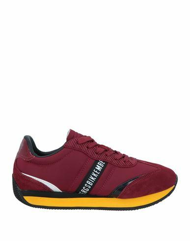 Bikkembergs Man Sneakers Burgundy Soft Leather, Textile fibers Cover