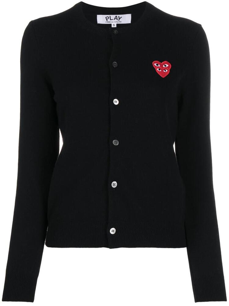 Comme Des Garçons Play overlapping heart wool cardigan - Black Cover