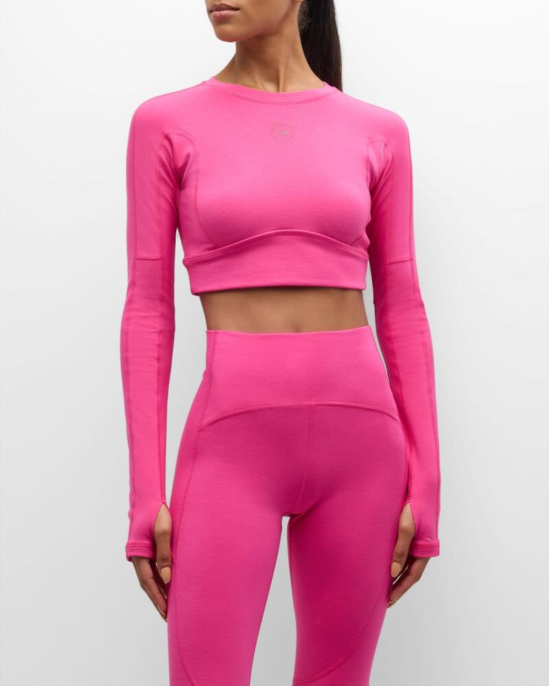 adidas by Stella McCartney TrueStrength Long-Sleeve Yoga Crop Top Cover