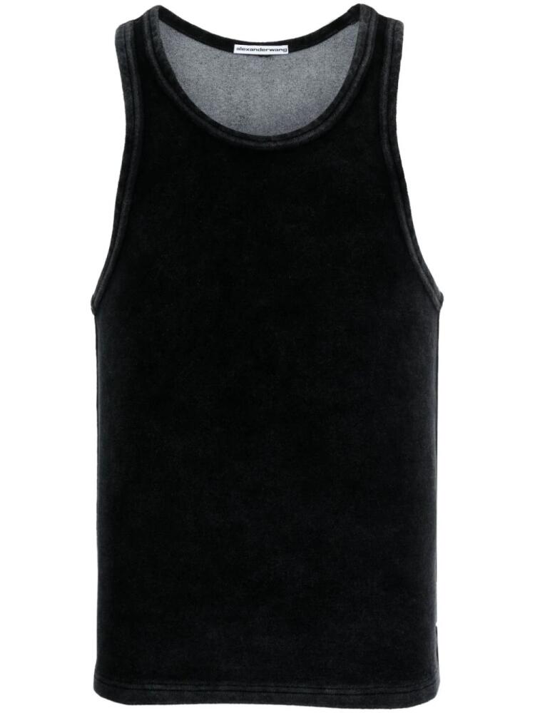 Alexander Wang scoop-neck cotton-blend tank top - Grey Cover