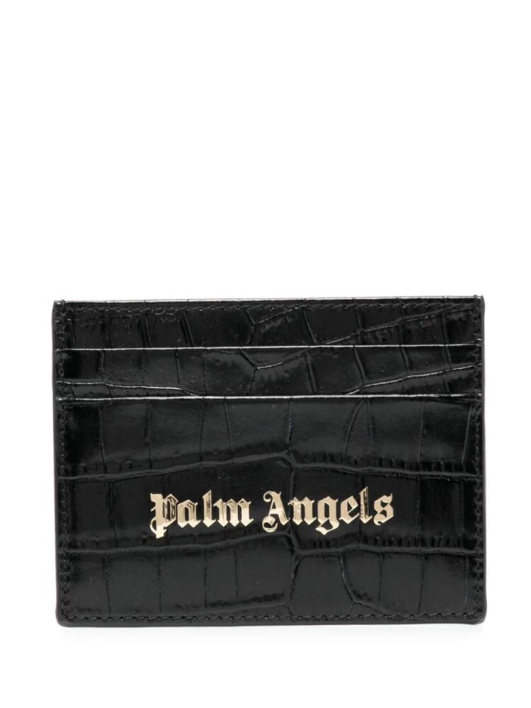 Palm Angels crocodile-effect leather cardholder - Black Cover