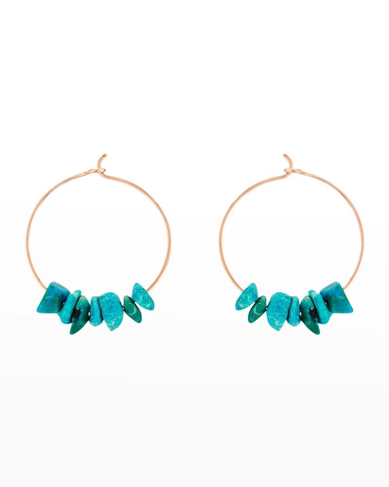 GINETTE NY Rose Gold Chrysocolla Jala Hoop Earrings Cover