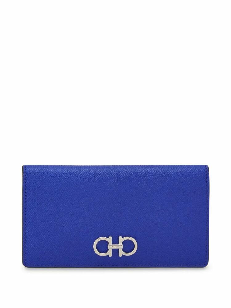 Ferragamo Gancini-plaque leather wallet - Blue Cover