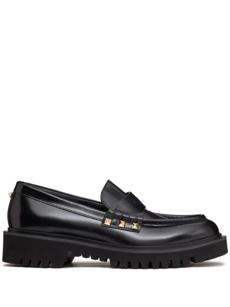 Valentino Garavani Rockstud leather looafers - Black Cover