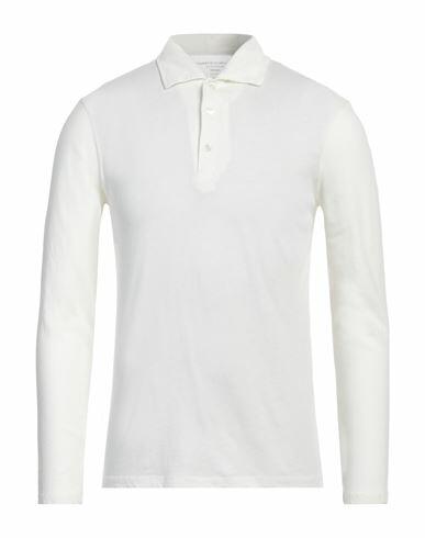 Majestic Filatures Man Polo shirt Cream Cotton, Cashmere Cover