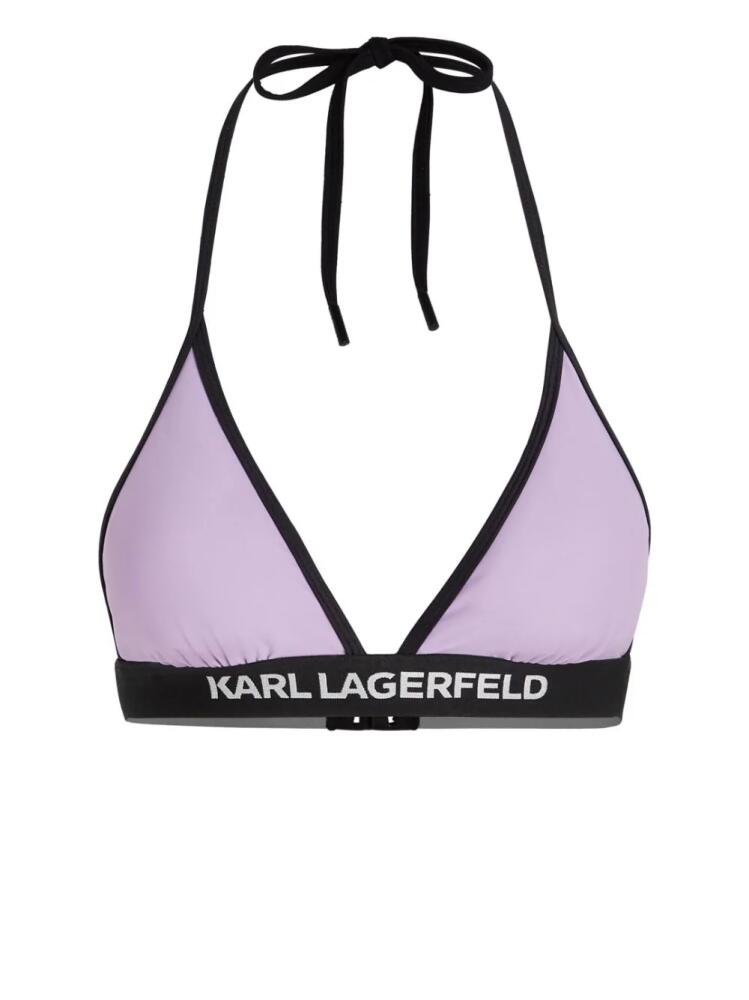 Karl Lagerfeld logo triangle bikini top - Purple Cover