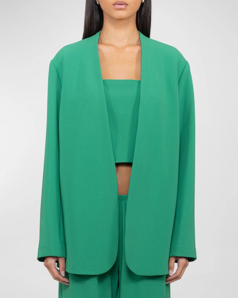 LESET Arielle Collarless Crepe Blazer Cover