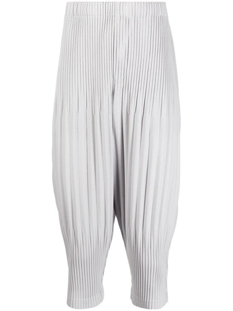 Homme Plissé Issey Miyake plissé cropped drop-crotch trousers - Grey Cover