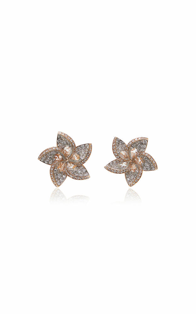 Harakh - Frangipani 18K Rose Gold Diamond Earrings - White - Gifts For Her Cover