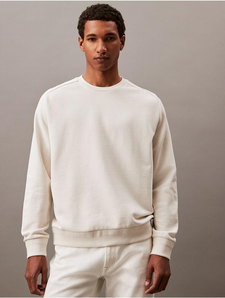 Calvin Klein Men's Luxe Terry Crewneck Sweatshirt - White Cover