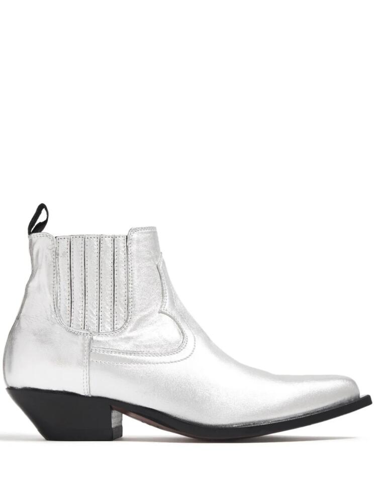 Sonora Hidalgo 35mm leather ankle boots - Silver Cover