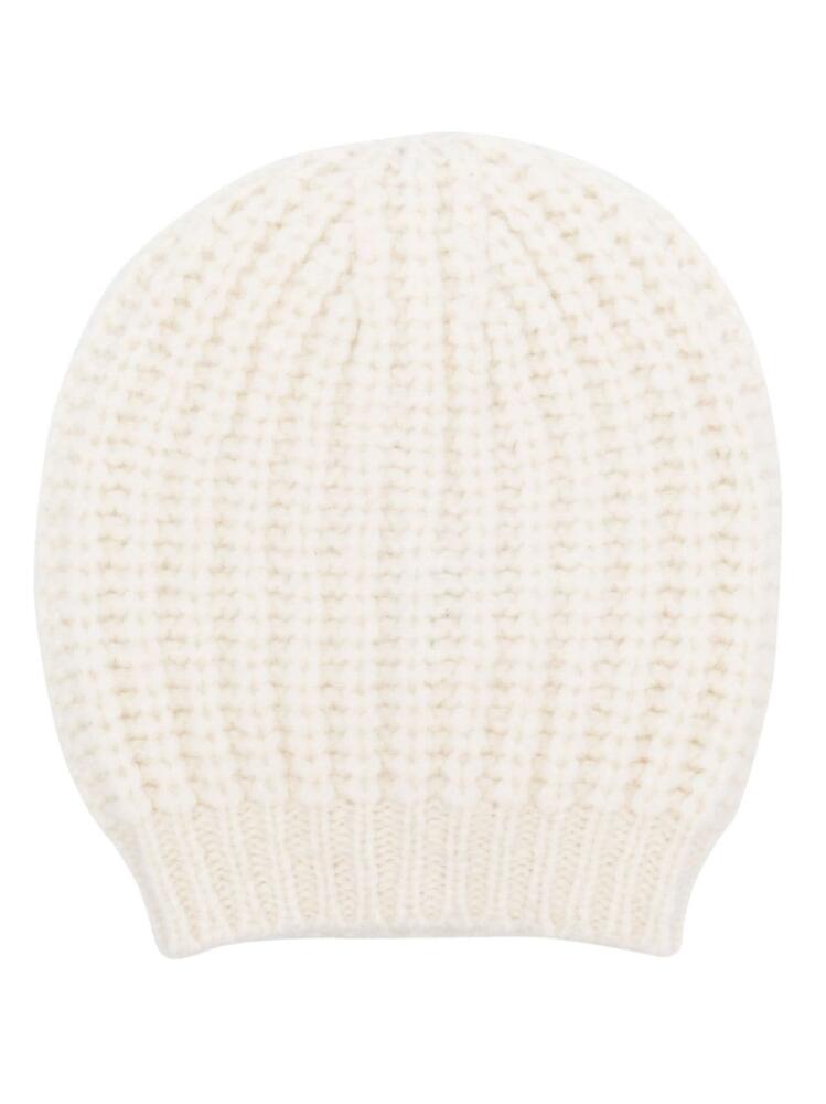 Peserico textured-finish knitted beanie - White Cover